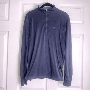 Vineyard Vines Heathered Blue Performance 3/4 Zip Top
